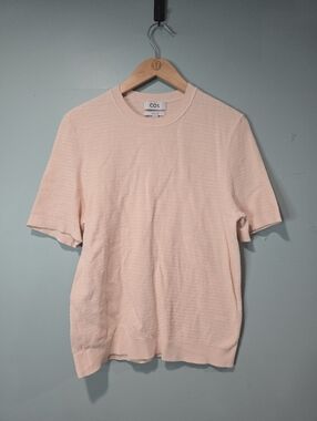 COS Minimalist light pink textured knit crew neck t-shirt Size S